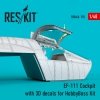RESKIT RSU48-0170 EF-111 Cockpit with 3D decals for HobbyBoss kit (3D Printed) (1/48)